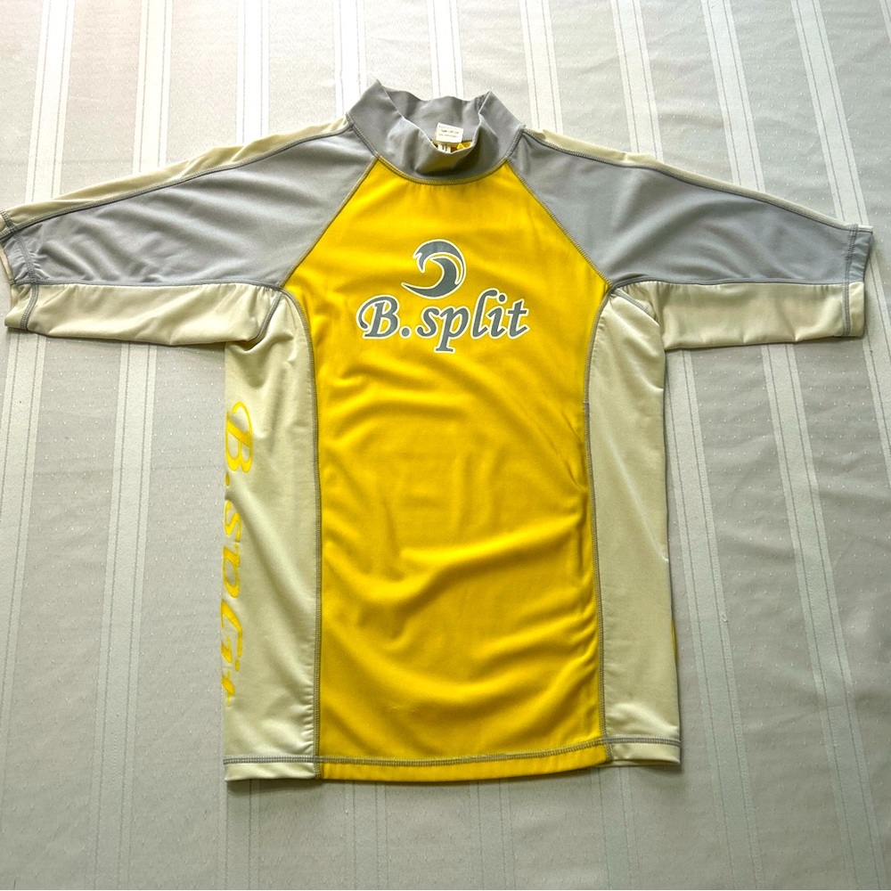 Vintage Women’s B. Split Yellow Spandex & Nylon Tee Shirt Size Medium GUC